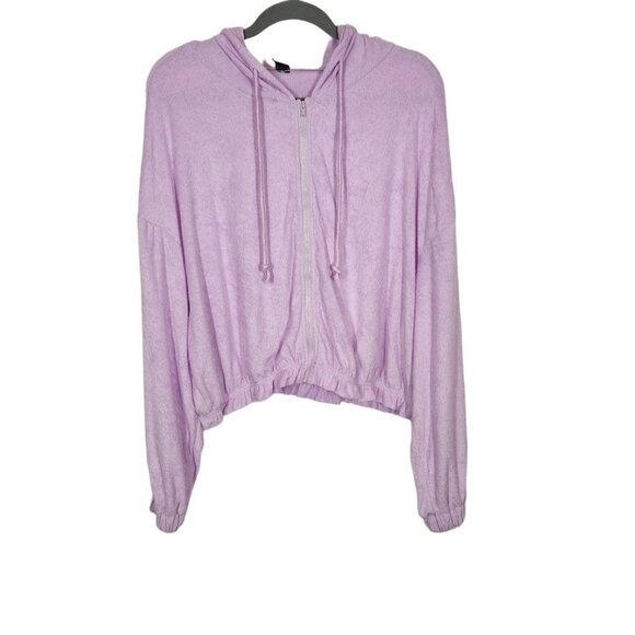 Shein Terry Cloth Full Zip Hoodie in Purple Size 2X‎ - Picture 1 of 5
